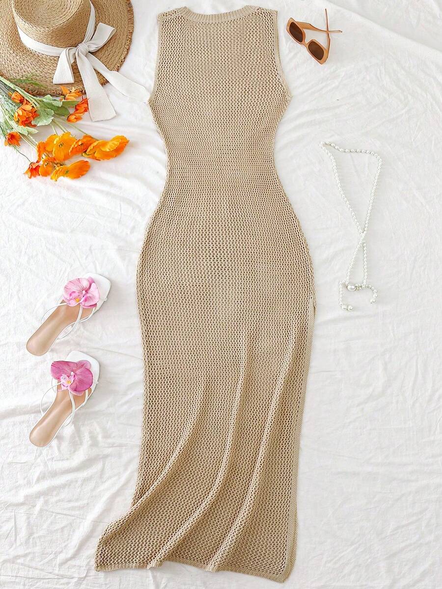 Vestido Saída de Praia Sol da Enseada em Tricô Sem Mangas — fotografia 74 | Mar & Pérola