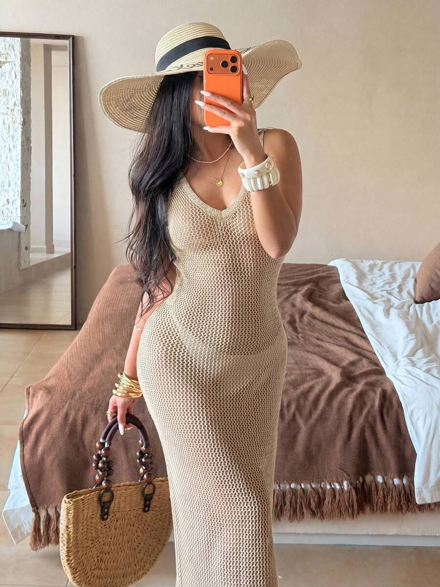 Vestido Saída de Praia Sol da Enseada em Tricô Sem Mangas — fotografia 75 | Mar & Pérola
