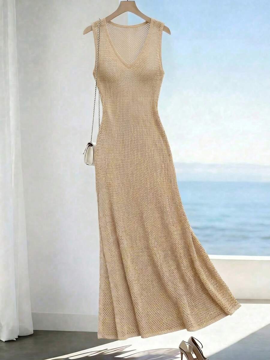 Vestido Saída de Praia Sol da Enseada em Tricô Sem Mangas — fotografia 81 | Mar & Pérola