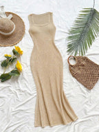 Vestido Saída de Praia Sol da Enseada em Tricô Sem Mangas — fotografia 88 | Mar & Pérola