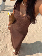 Vestido Saída de Praia Sol da Enseada em Tricô Sem Mangas — fotografia 94 | Mar & Pérola