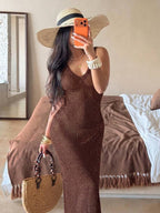 Vestido Saída de Praia Sol da Enseada em Tricô Sem Mangas — fotografia 96 | Mar & Pérola